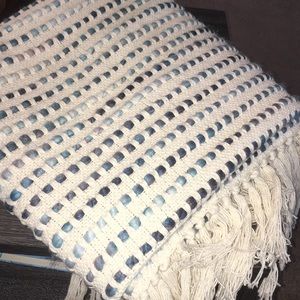 Blue and cream blanket